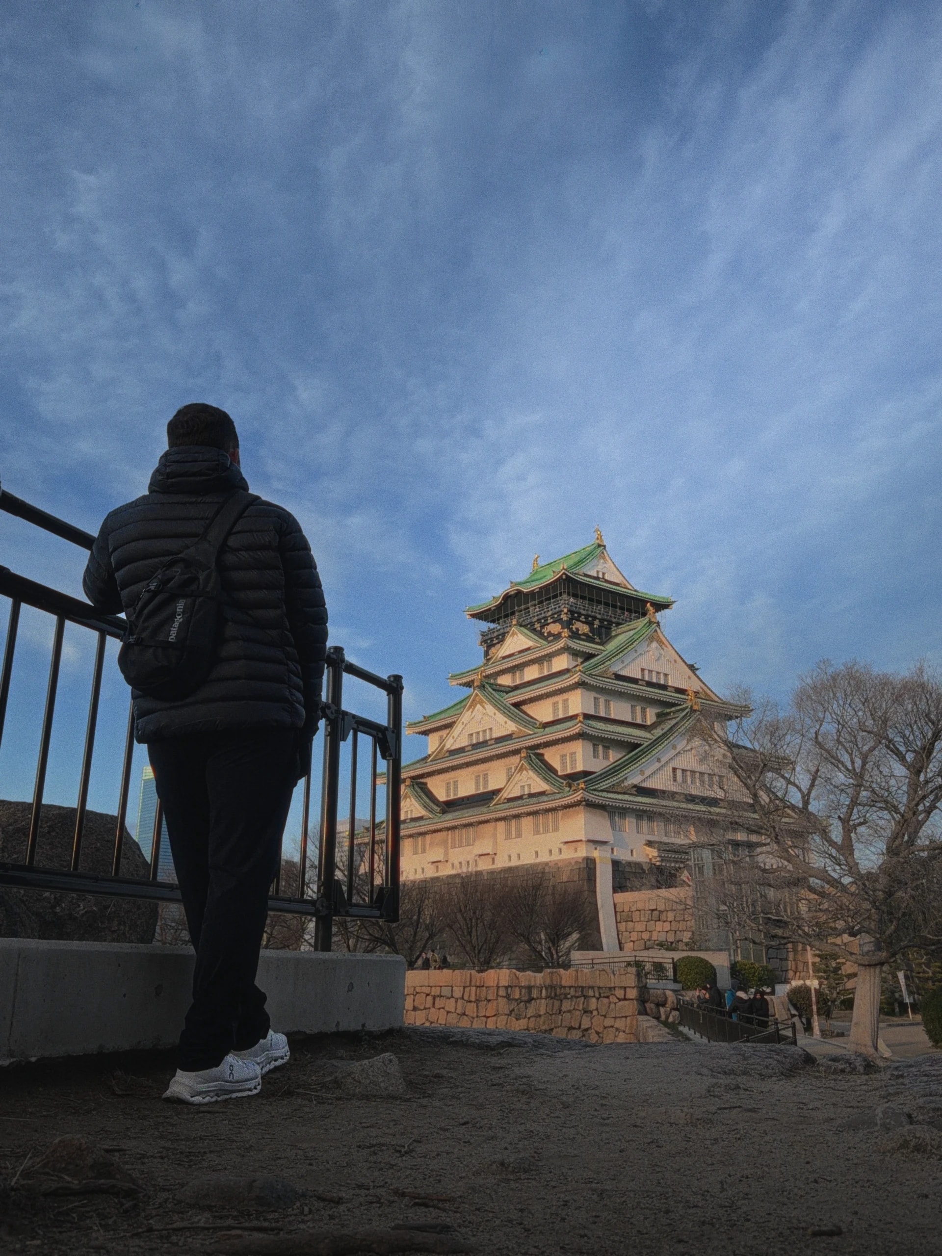 Rafael standing in front of Osaka Castle